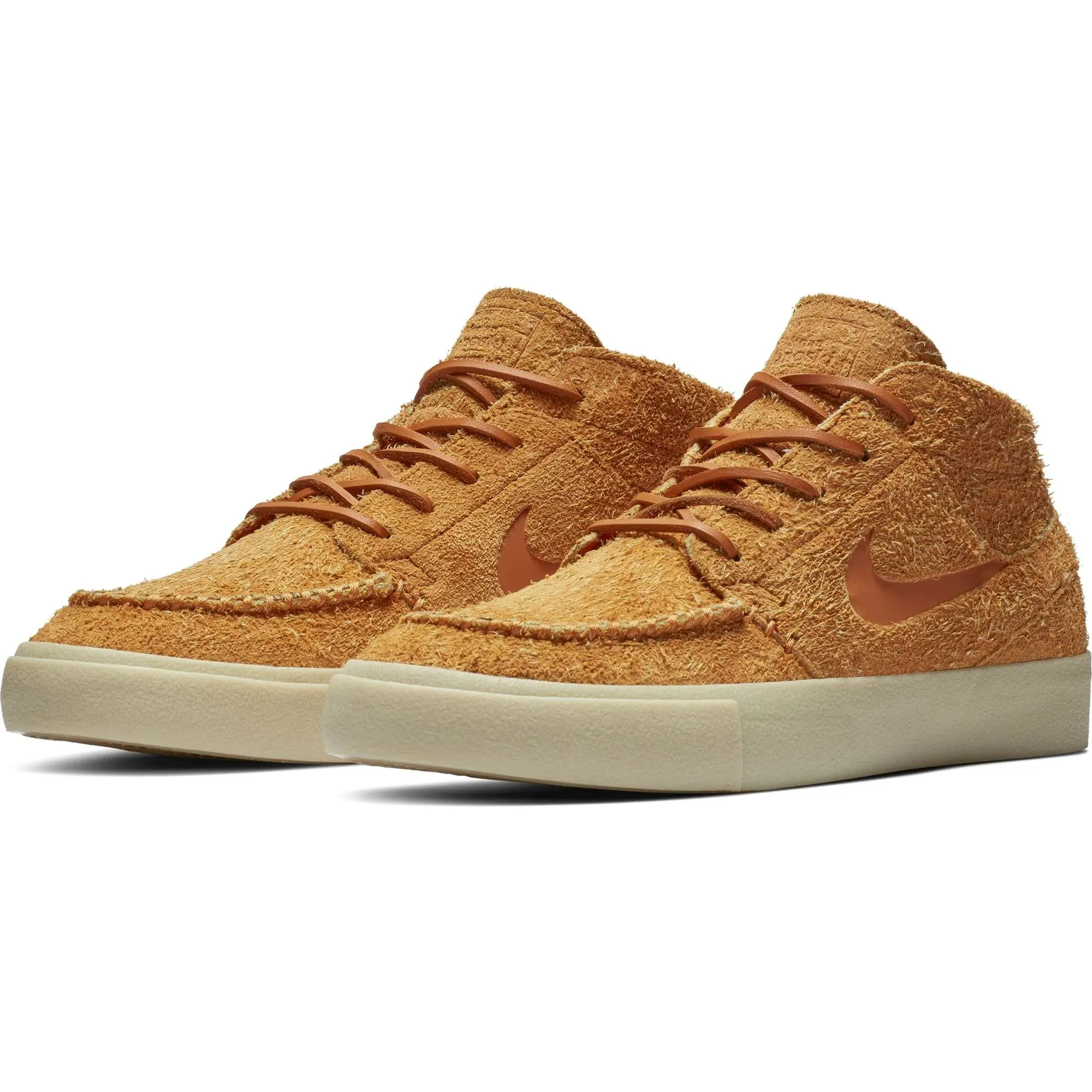 Nike SB Zoom Janoski Mid Crafted Skate Shoes in Cinder Orange/Team Gold