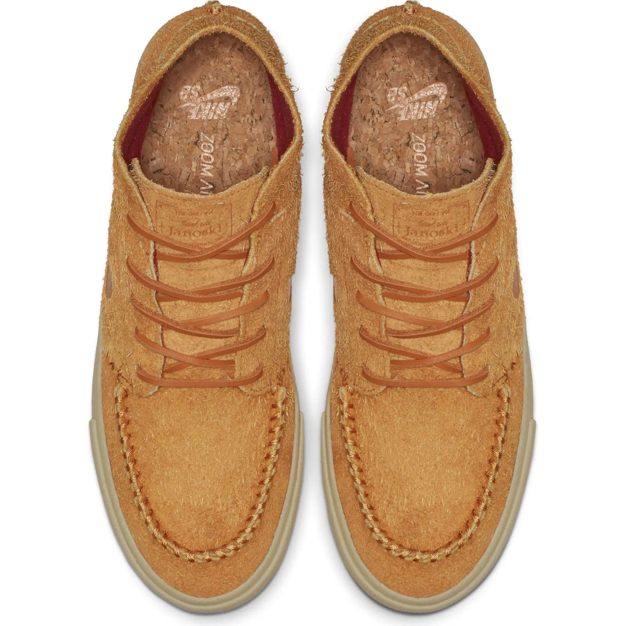 Nike SB Zoom Janoski Mid Crafted Skate Shoes in Cinder Orange/Team Gold