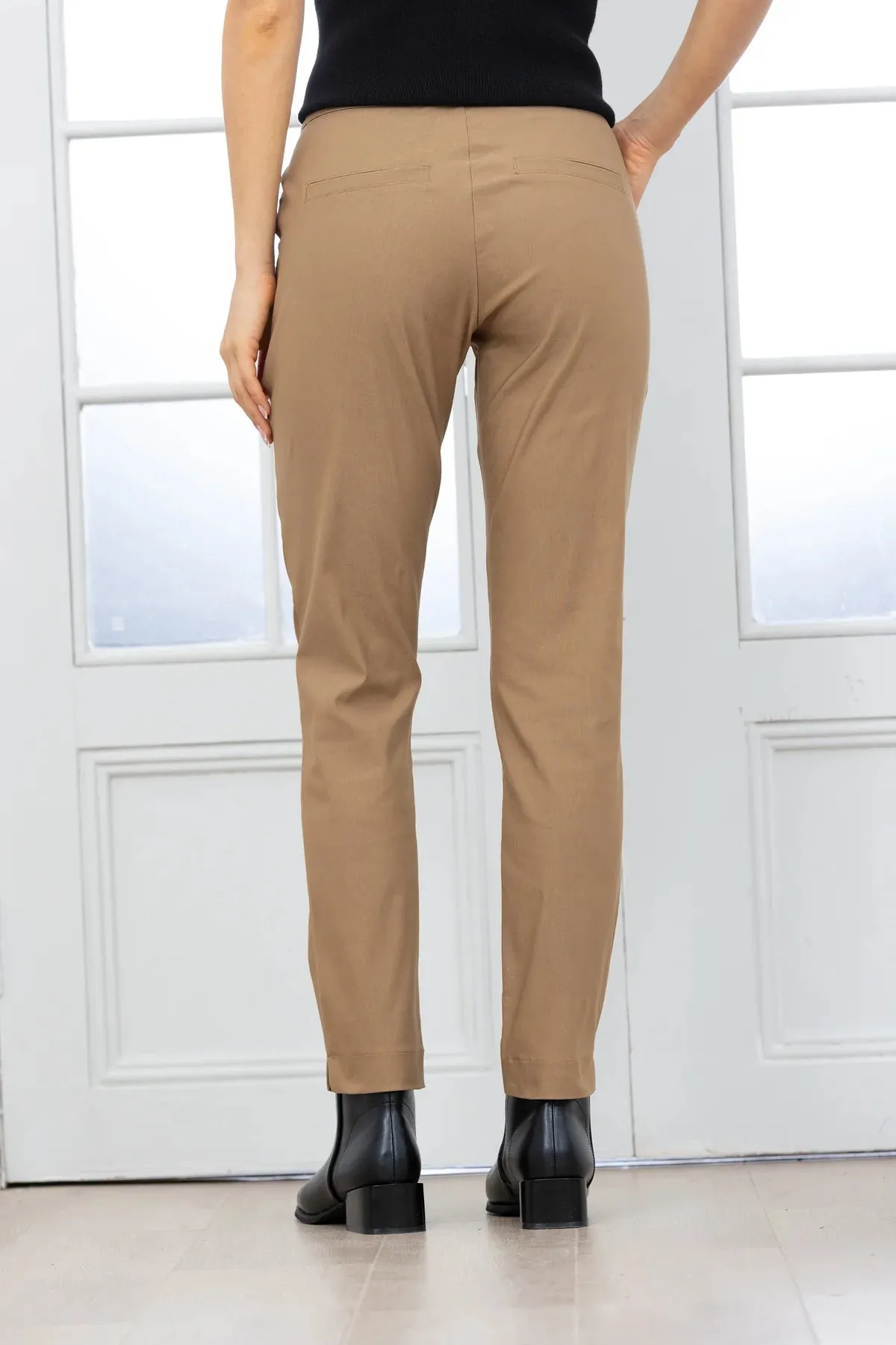 Orange Fashion Village Solid Pull-On Pant