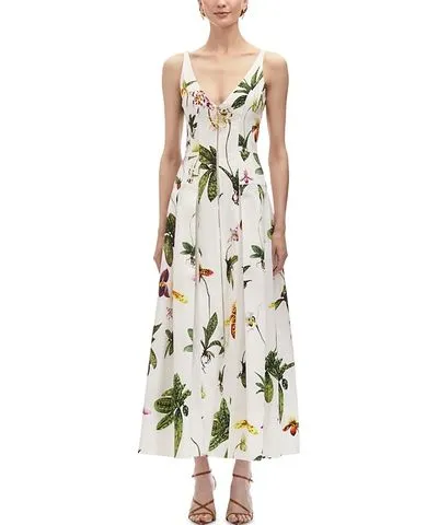 Orchid Zip Front Dress by Oscar de la Renta