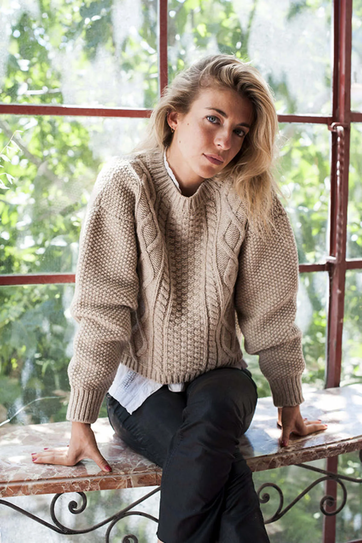 PAOLA Wool Sweater in Neutrals