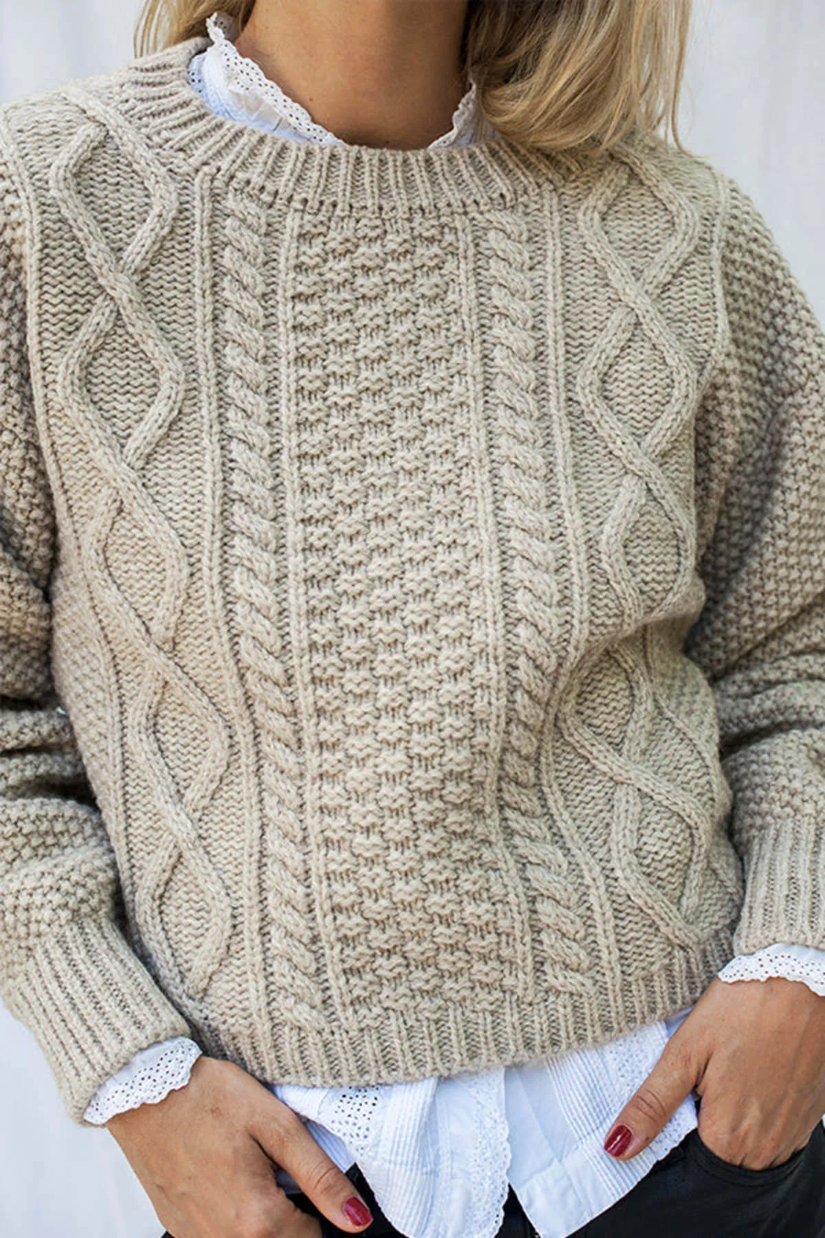 PAOLA Wool Sweater in Neutrals