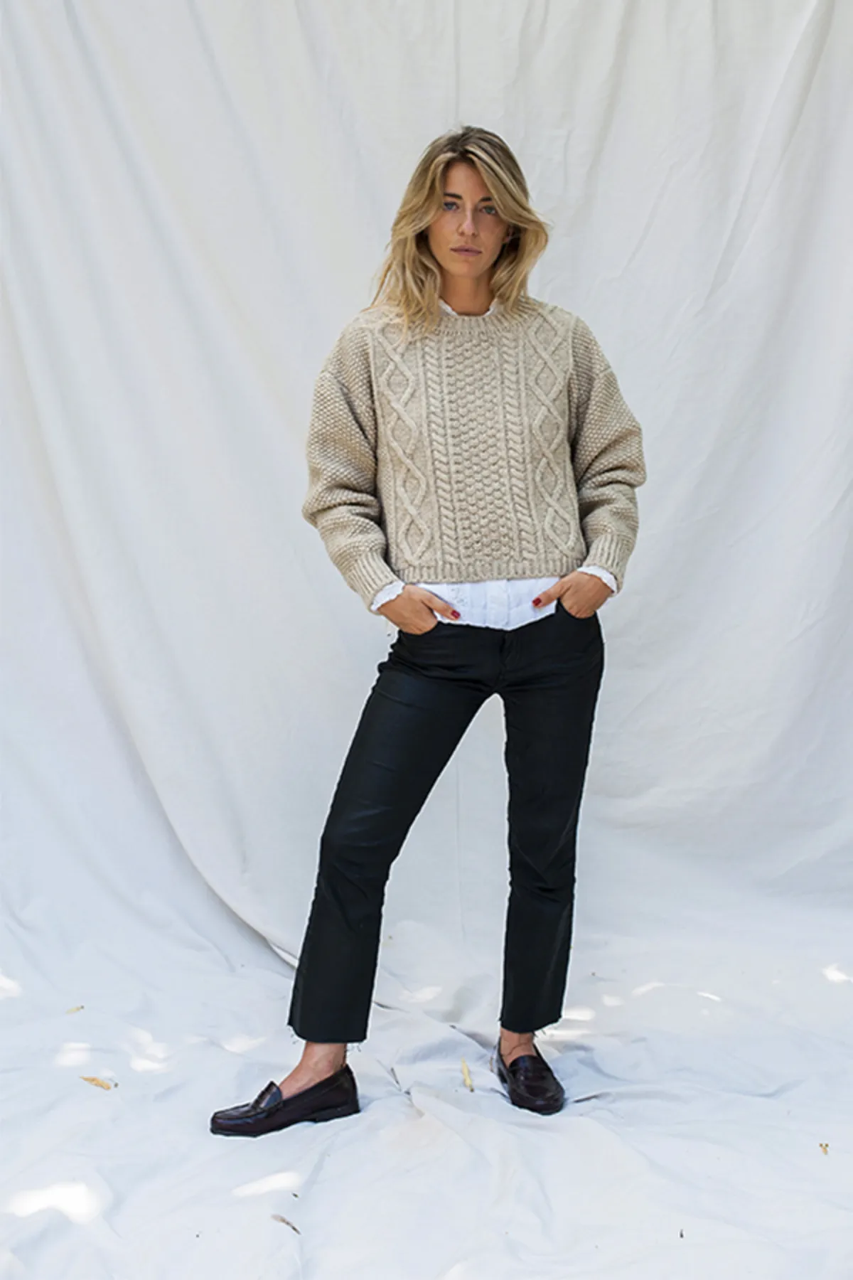 PAOLA Wool Sweater in Neutrals