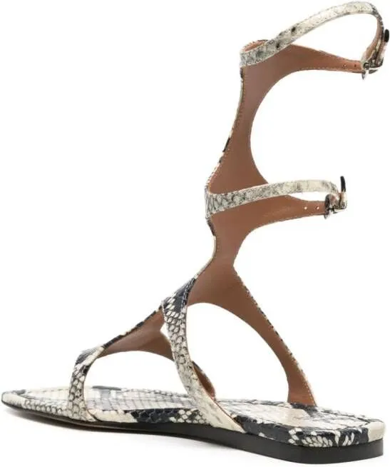 Paris Texas Uma Snakeskin Sandals Neutral