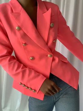 Pink Double Breasted Blazer