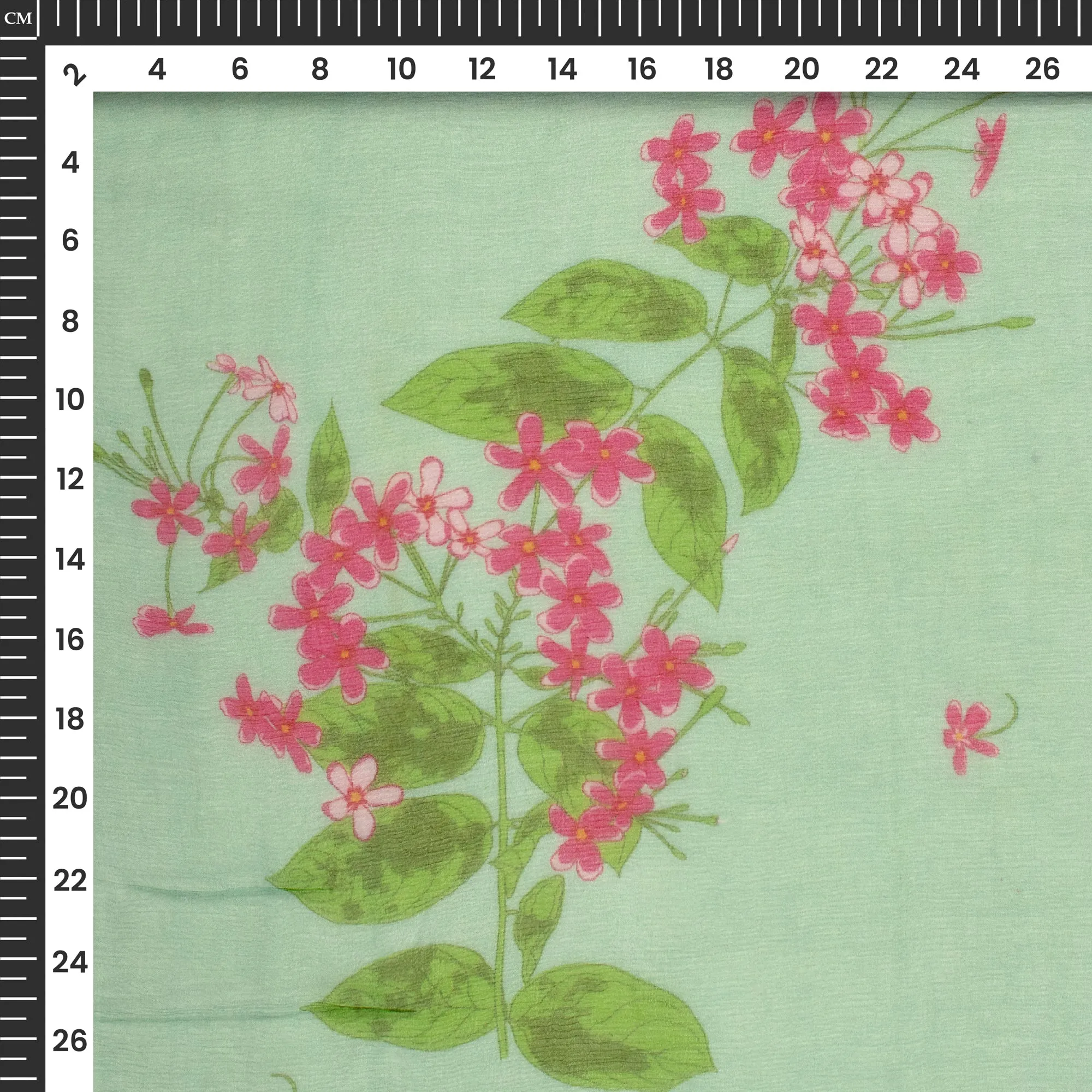 Pink Floral Digital Print Chiffon Fabric