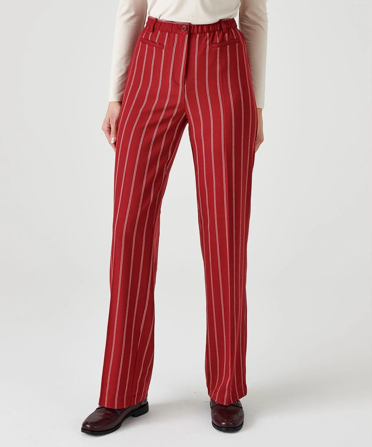 Pinstripe Tummy Slimming Trousers