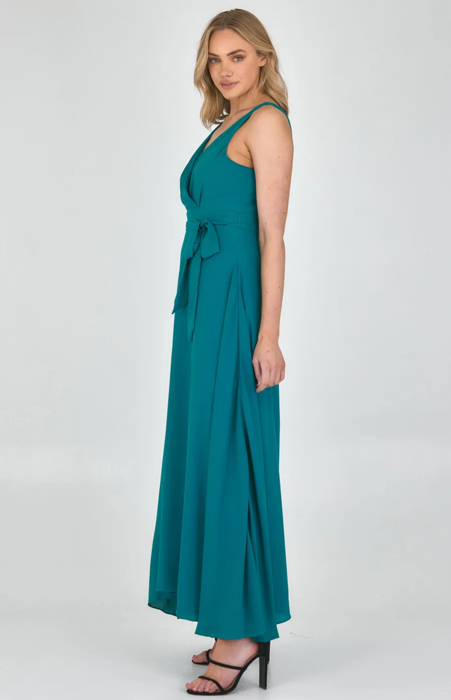 Maxi Dress with Front Pleat Detail (SDR1101B)