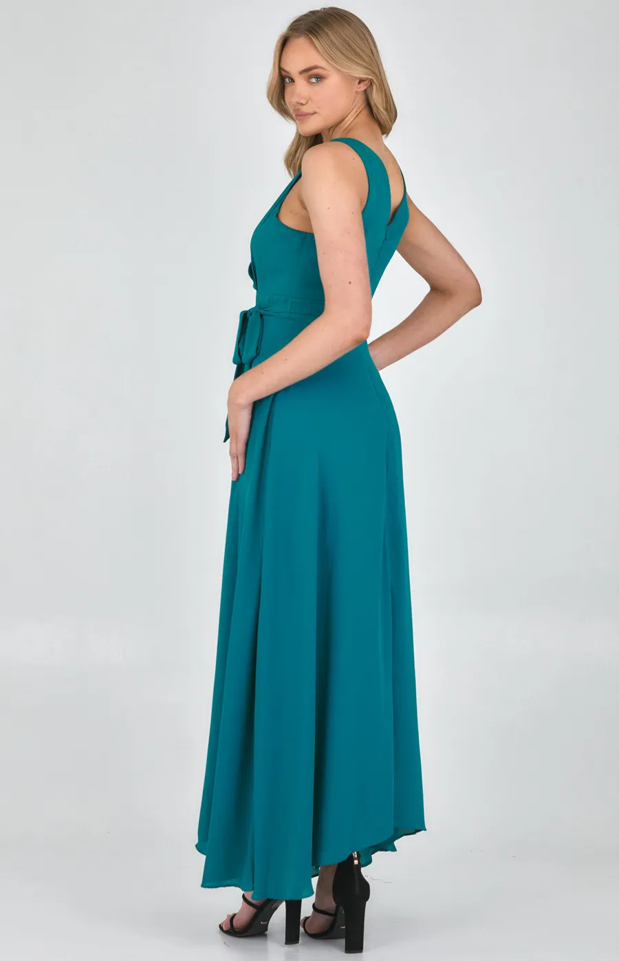 Maxi Dress with Front Pleat Detail (SDR1101B)