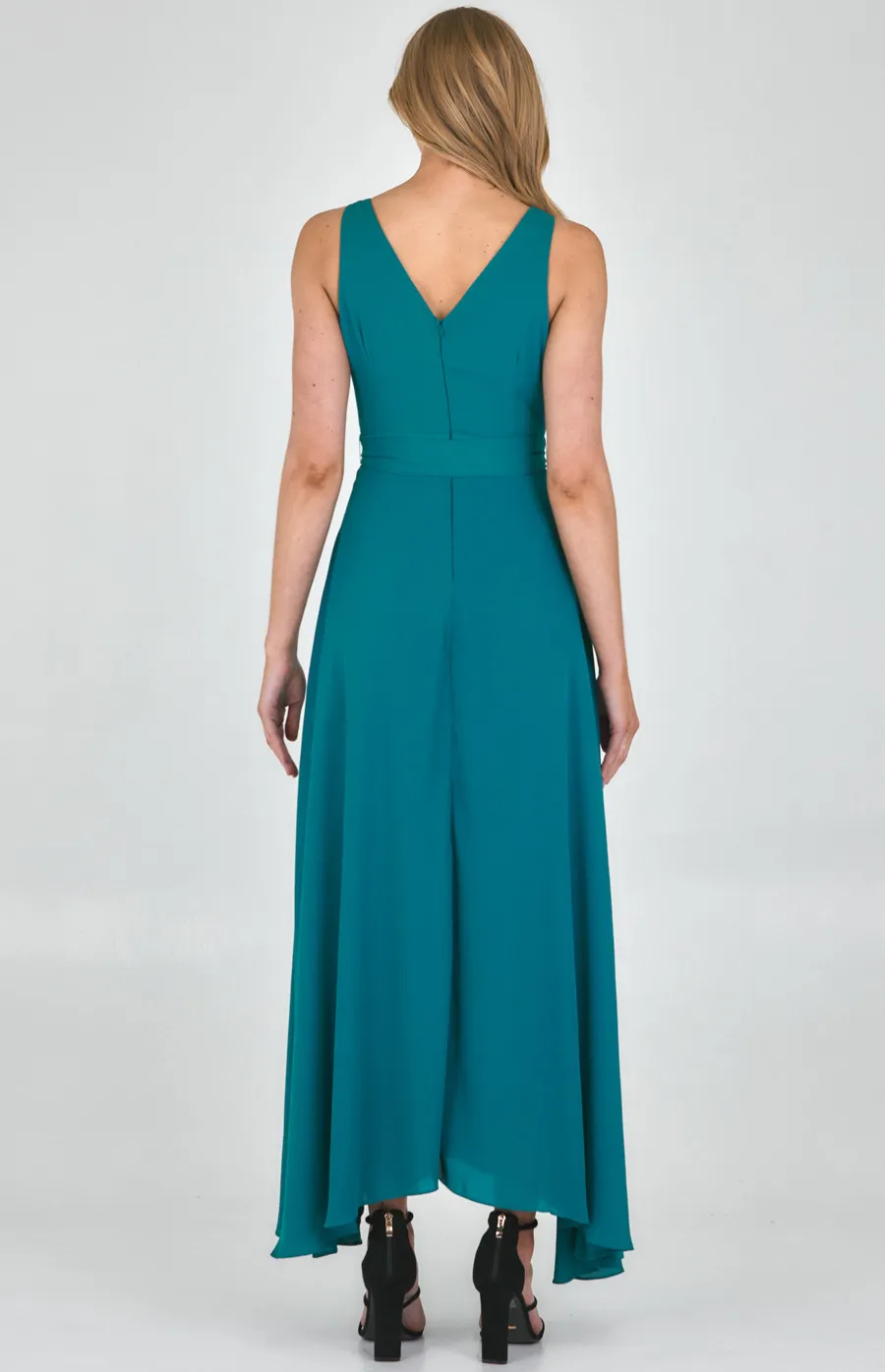 Maxi Dress with Front Pleat Detail (SDR1101B)