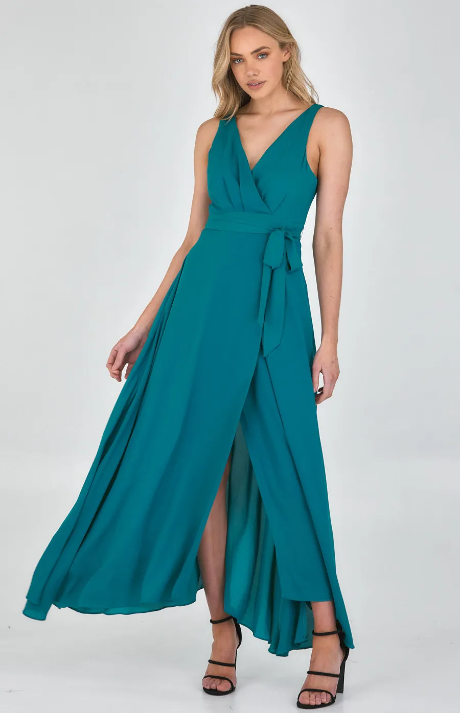 Maxi Dress with Front Pleat Detail (SDR1101B)