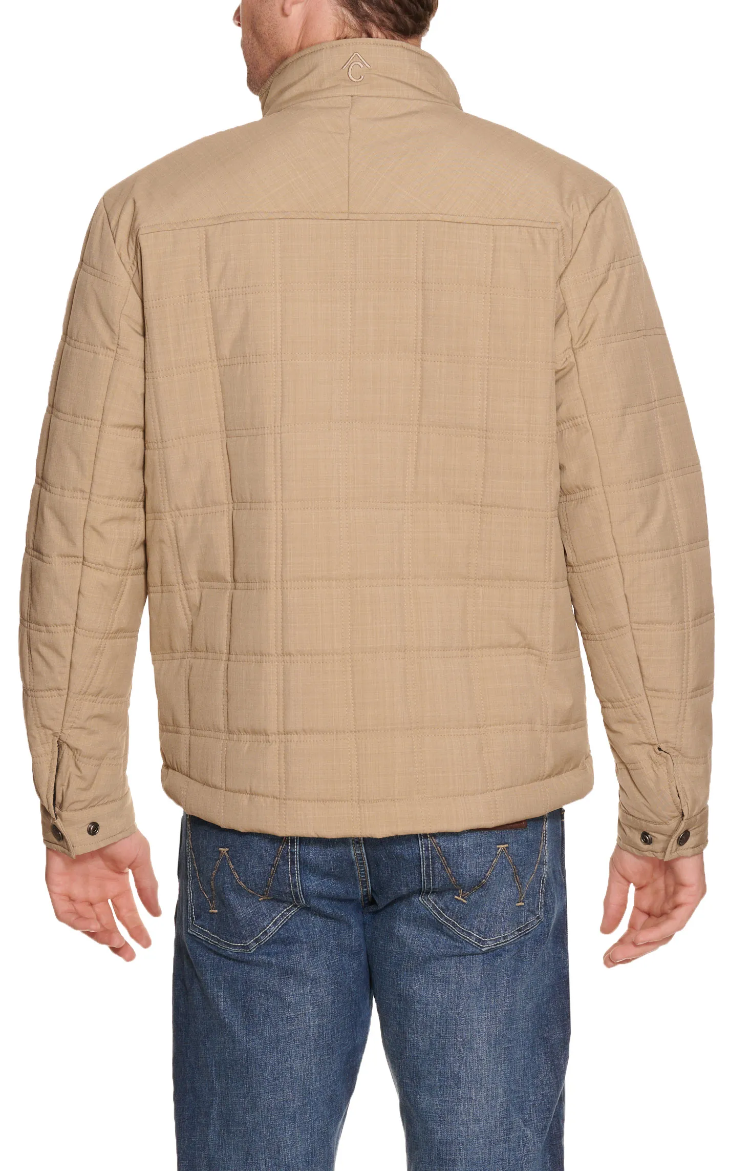 Quilted Puff Jacket with Concealed Carry for Men - Tan