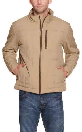 Quilted Puff Jacket with Concealed Carry for Men - Tan