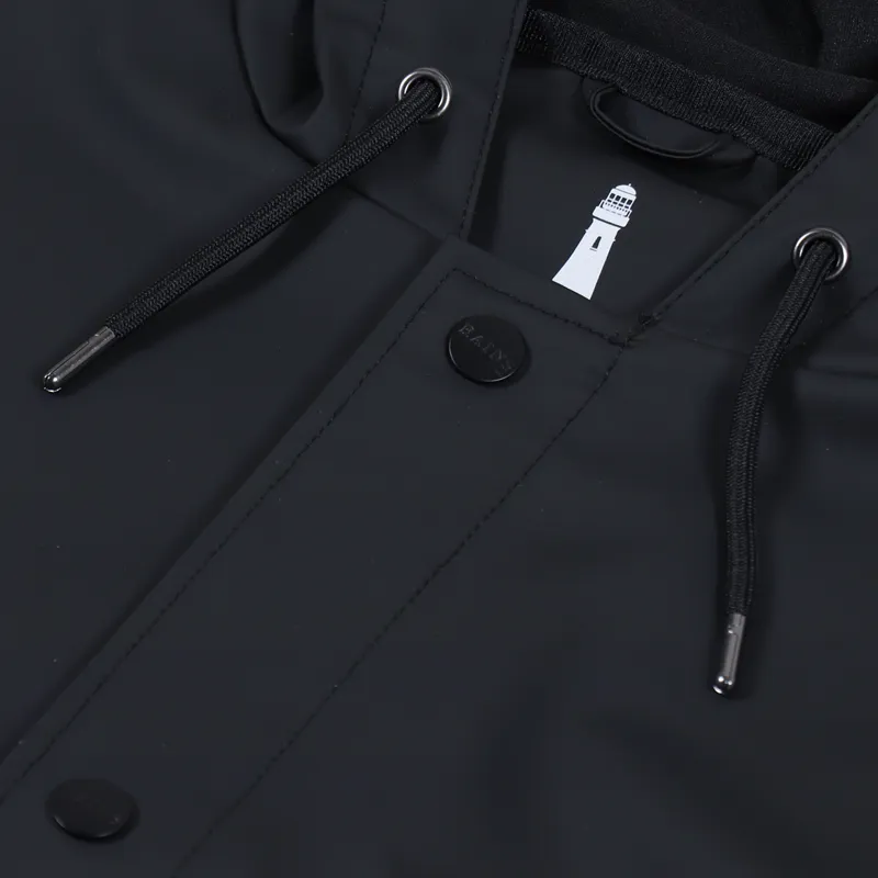 Black Waterproof Hooded Rain Coat