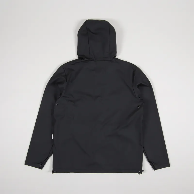 Black Waterproof Hooded Rain Coat