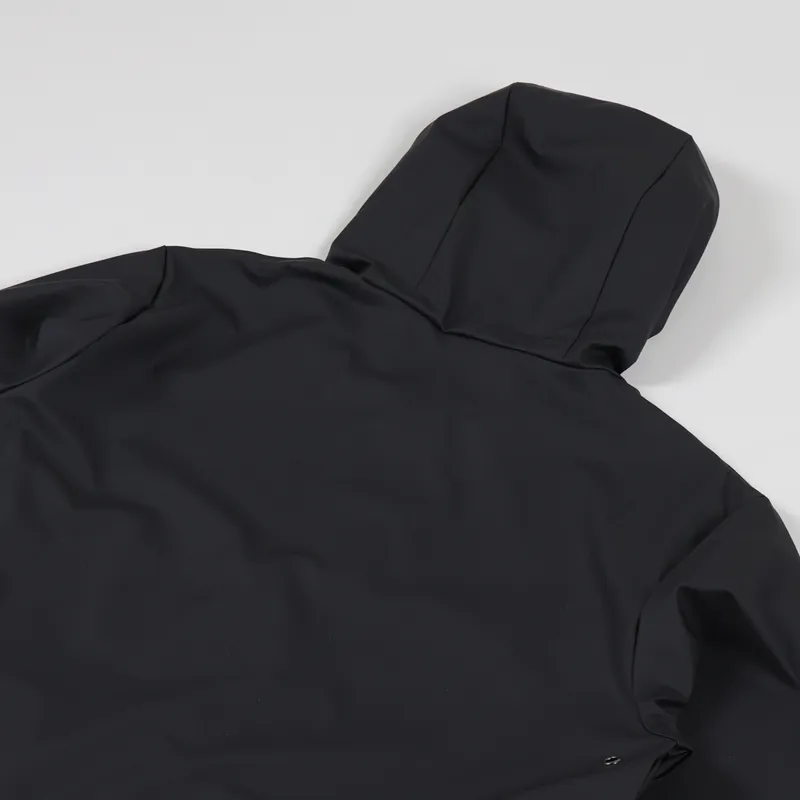 Black Waterproof Hooded Rain Coat