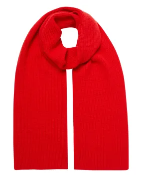 Red Ribbed Cashmere Scarf - Unisex