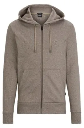 Regular-fit zip-up hoodie in mouliné French terry
