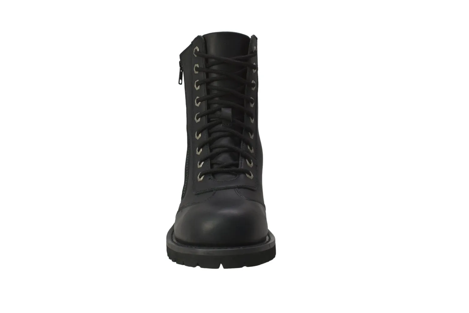 RideTecs Women's 8-inch Zip Biker Black Military Boots