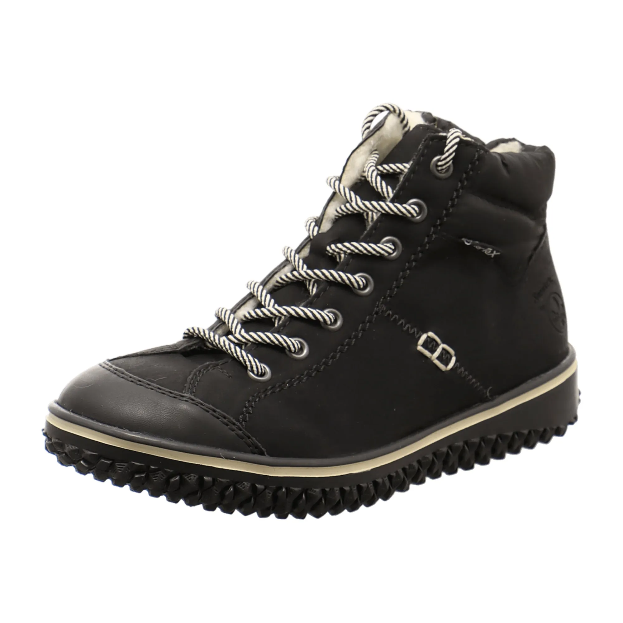 Rieker Black Women's Lace-Up Shoes with Warm Lining and TEX-Membrane Protection: Shop Now