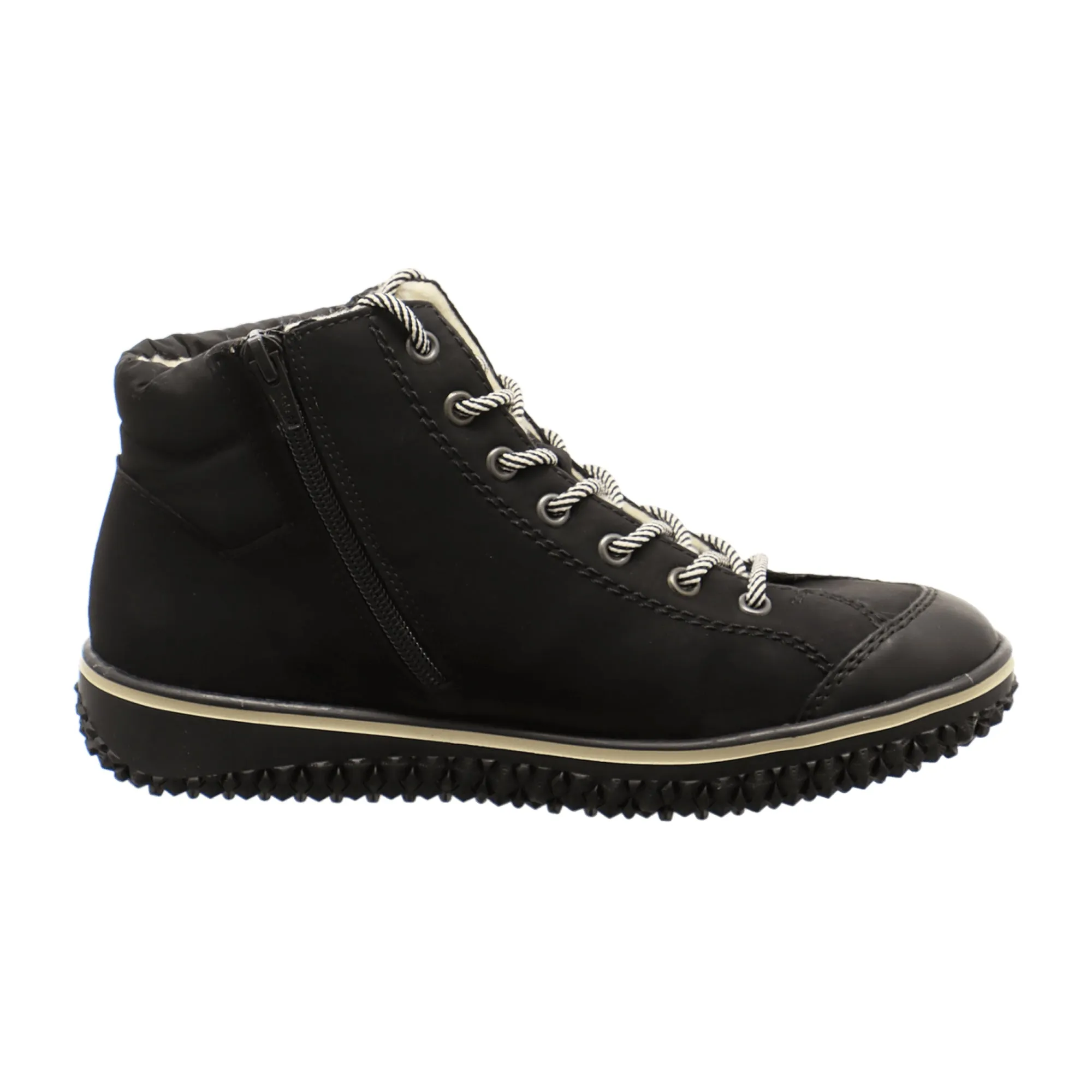 Rieker Black Women's Lace-Up Shoes with Warm Lining and TEX-Membrane Protection: Shop Now