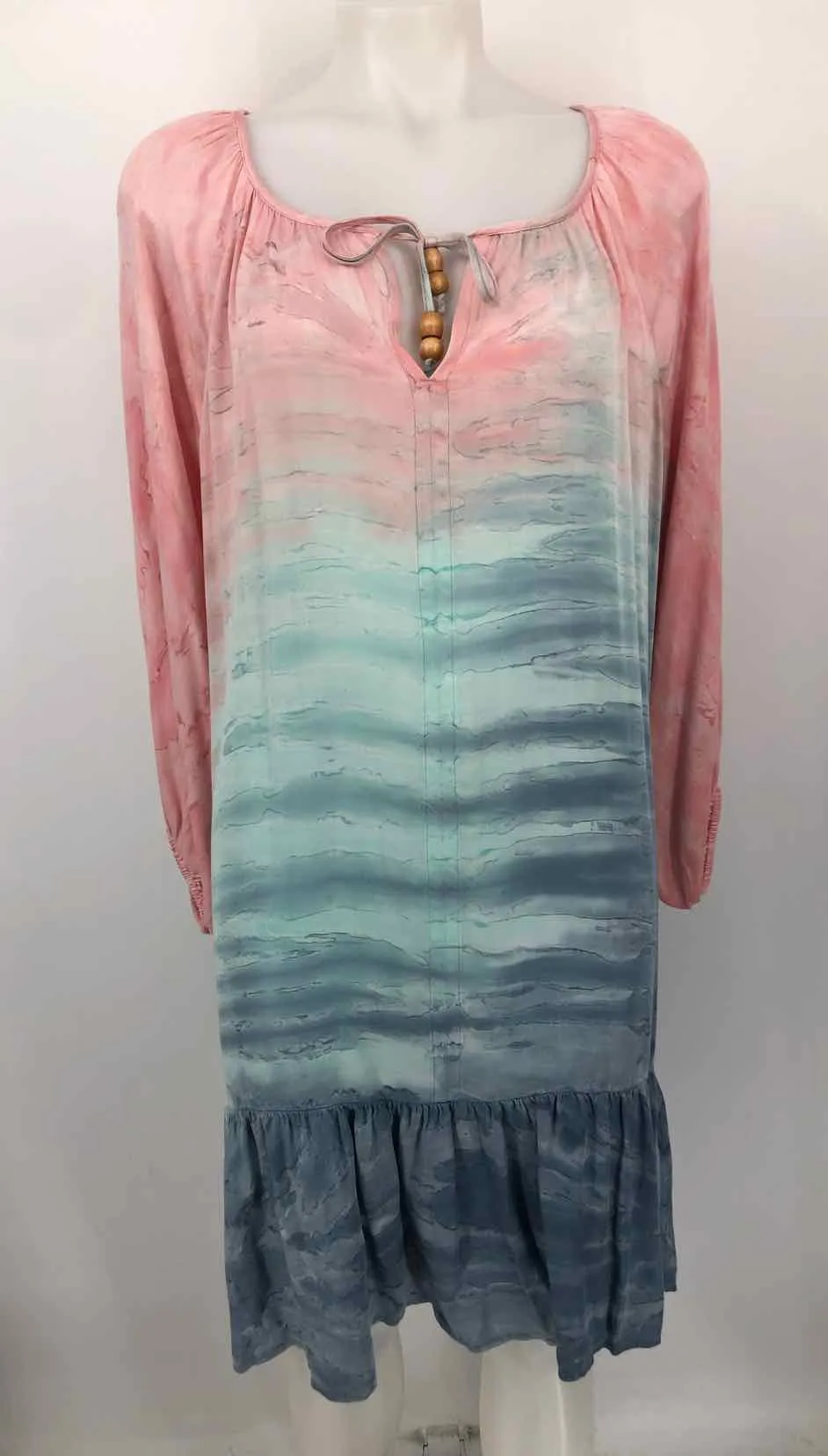 River + Sky Pink Blue Dyed Print Size Large (L) Dress