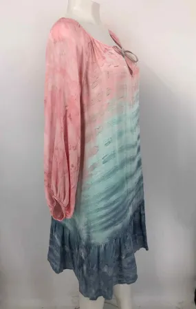 River + Sky Pink Blue Dyed Print Size Large (L) Dress