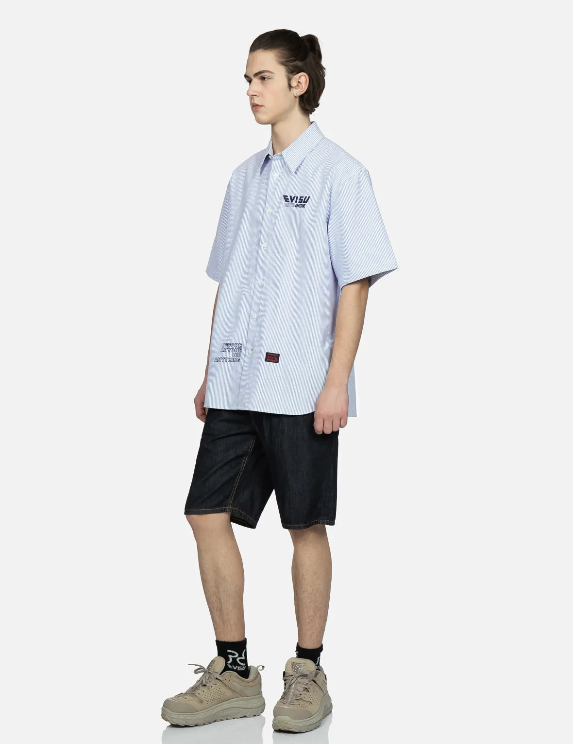 Seagull Daicock Print Denim Shorts