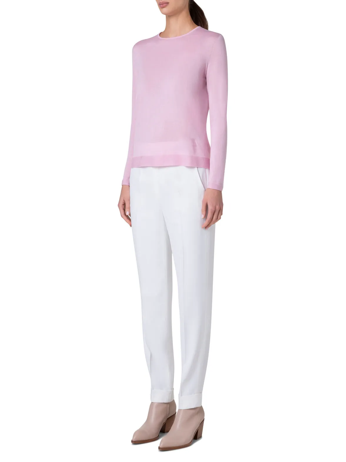 Cashmere Silk Knit Sweater - Shop Now