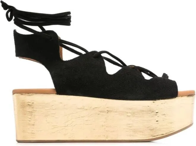 Black Suede Platform Sandals by See by Chloé