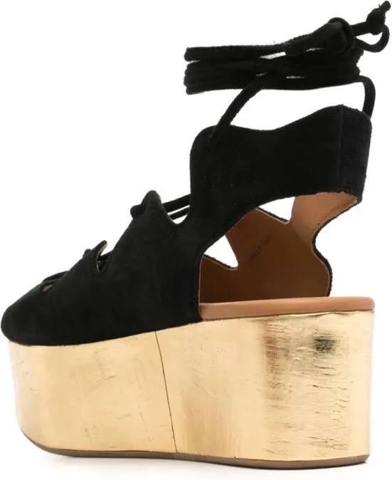 Black Suede Platform Sandals by See by Chloé