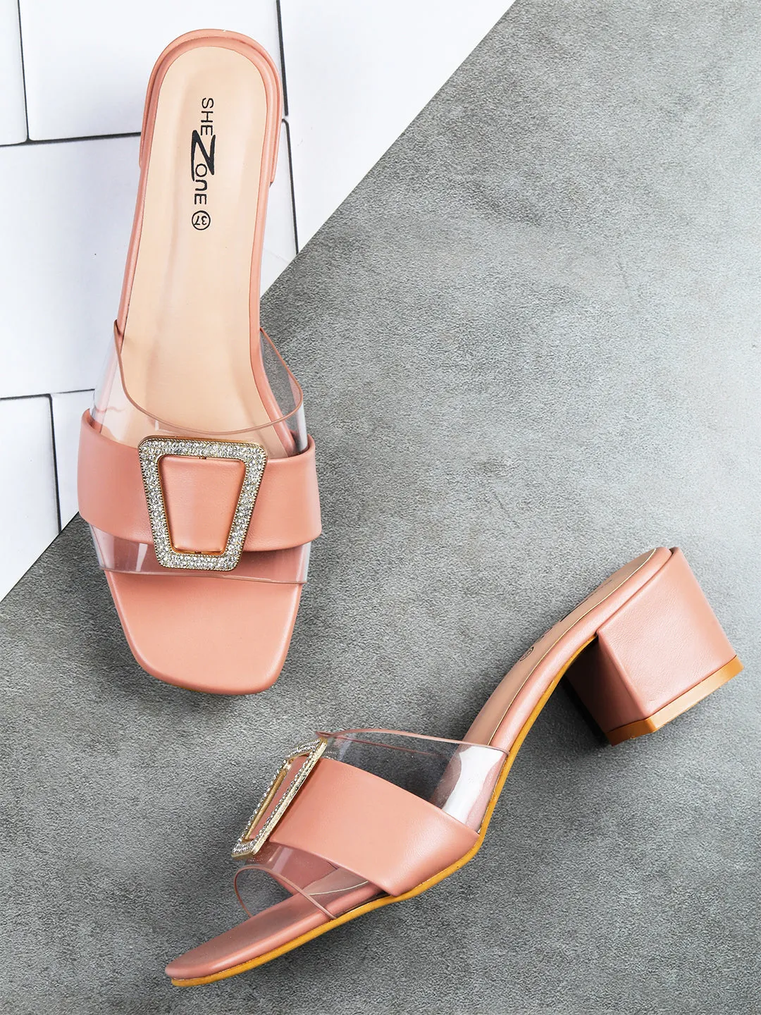 Shezone  Peach Women Heels