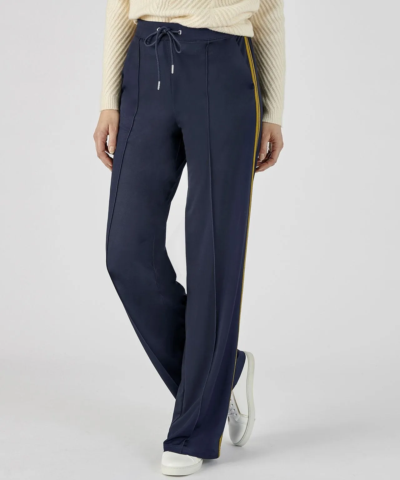 Wide-leg Trousers with Side Stripes