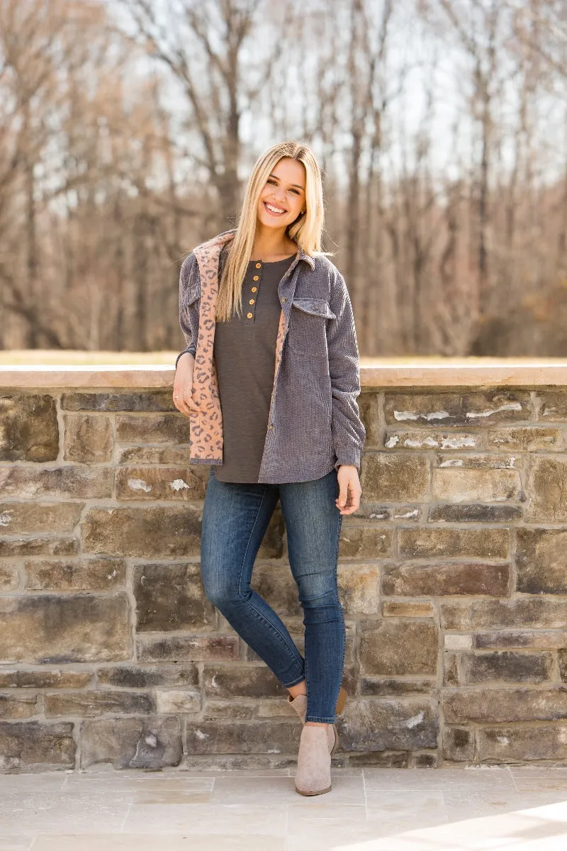 Southern Leopard Print Reversible Shacket - Shop Now