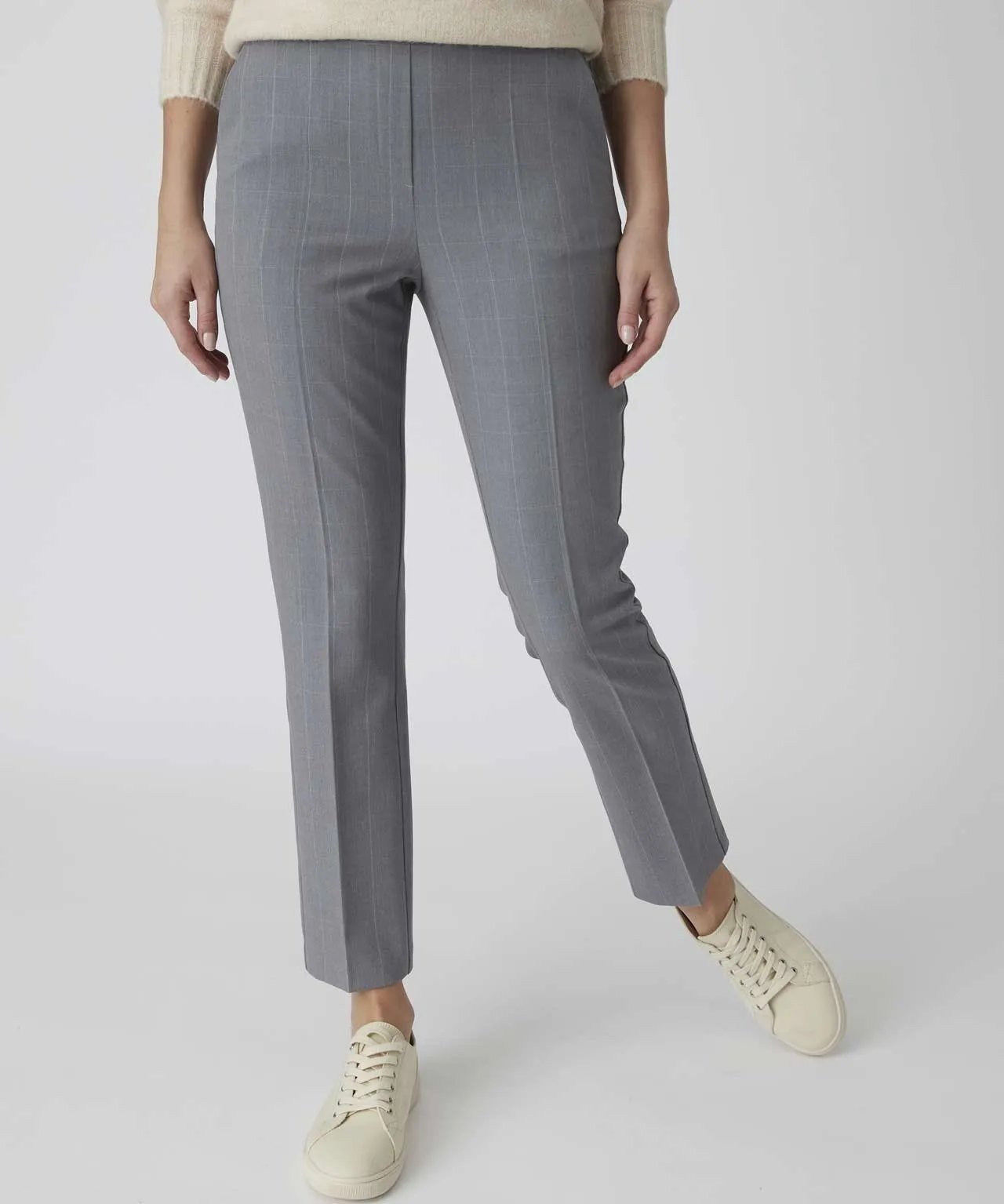 Checkered Slim Leg Trousers