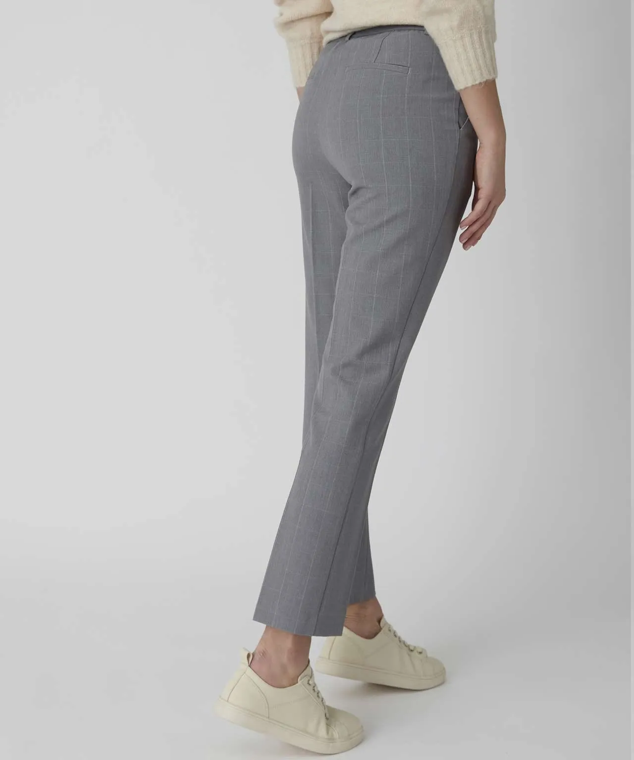 Checkered Slim Leg Trousers