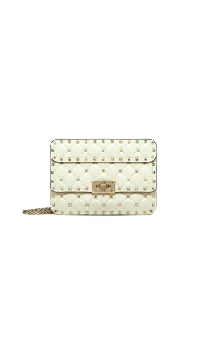 Small Nappa Rockstud Spike Bag - Ivory