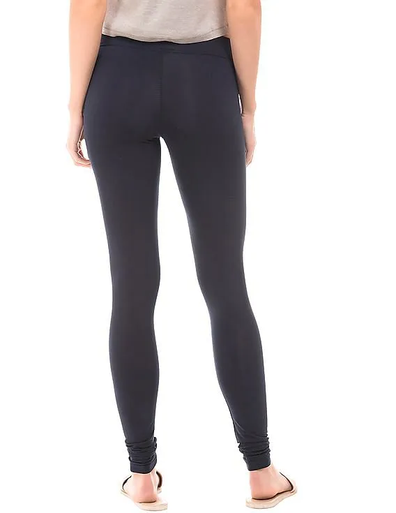 Solid Cotton Stretch Leggings