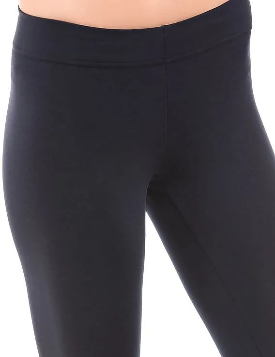 Solid Cotton Stretch Leggings