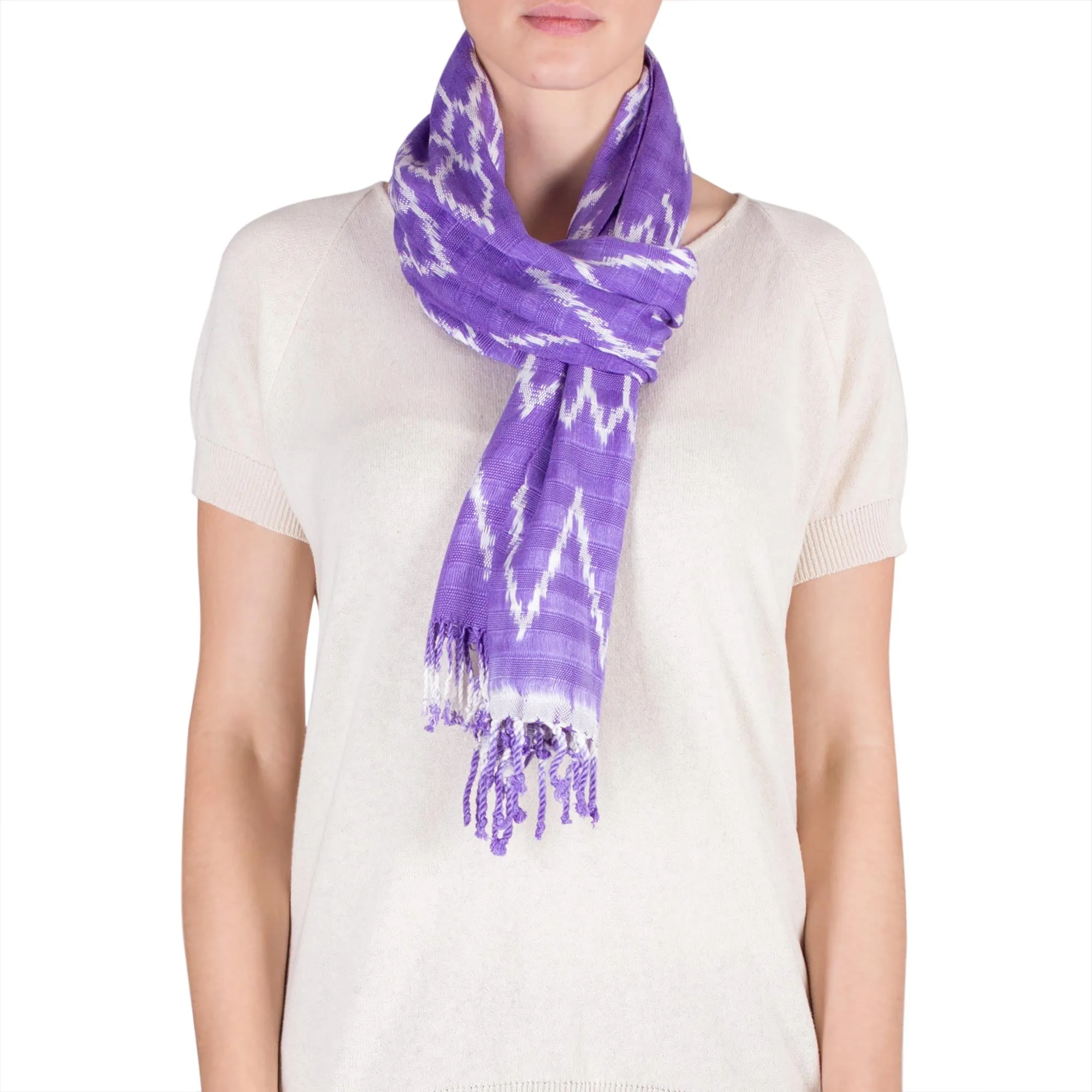 Solola Lilac Cotton Scarf Organic Dyes