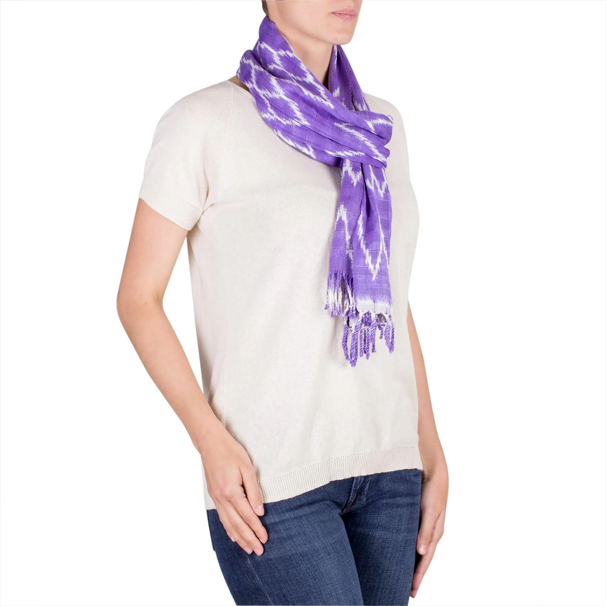 Solola Lilac Cotton Scarf Organic Dyes