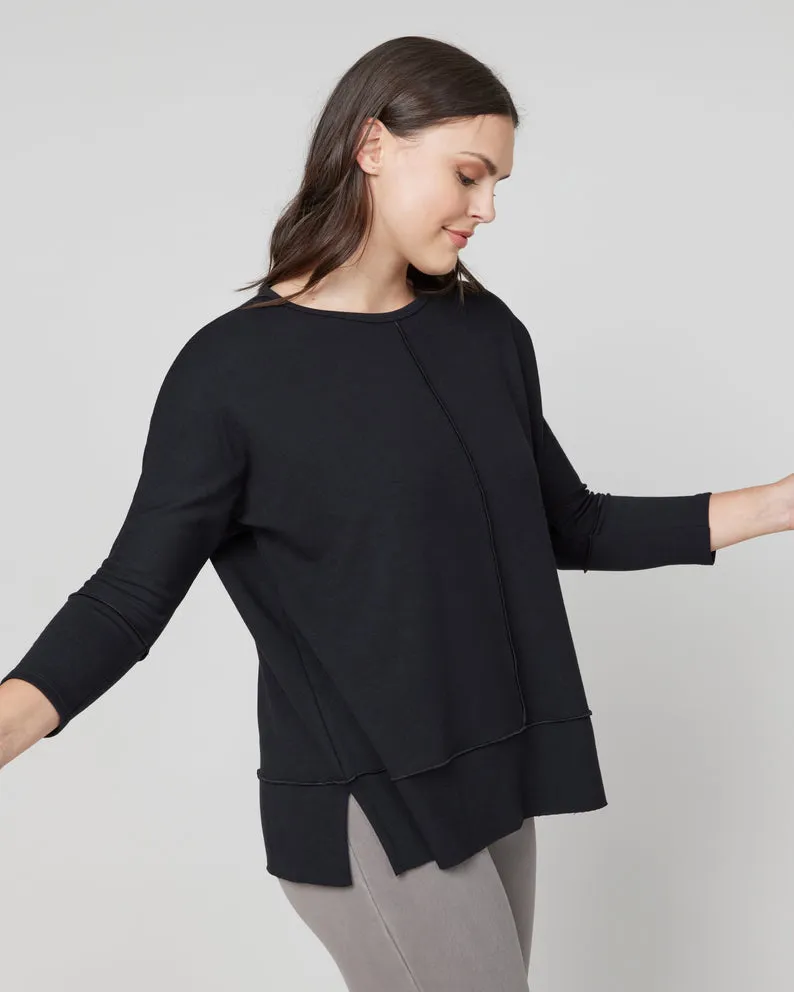 SPANX Perfect Length Dolman Top Very Black - 3/4 Sleeve