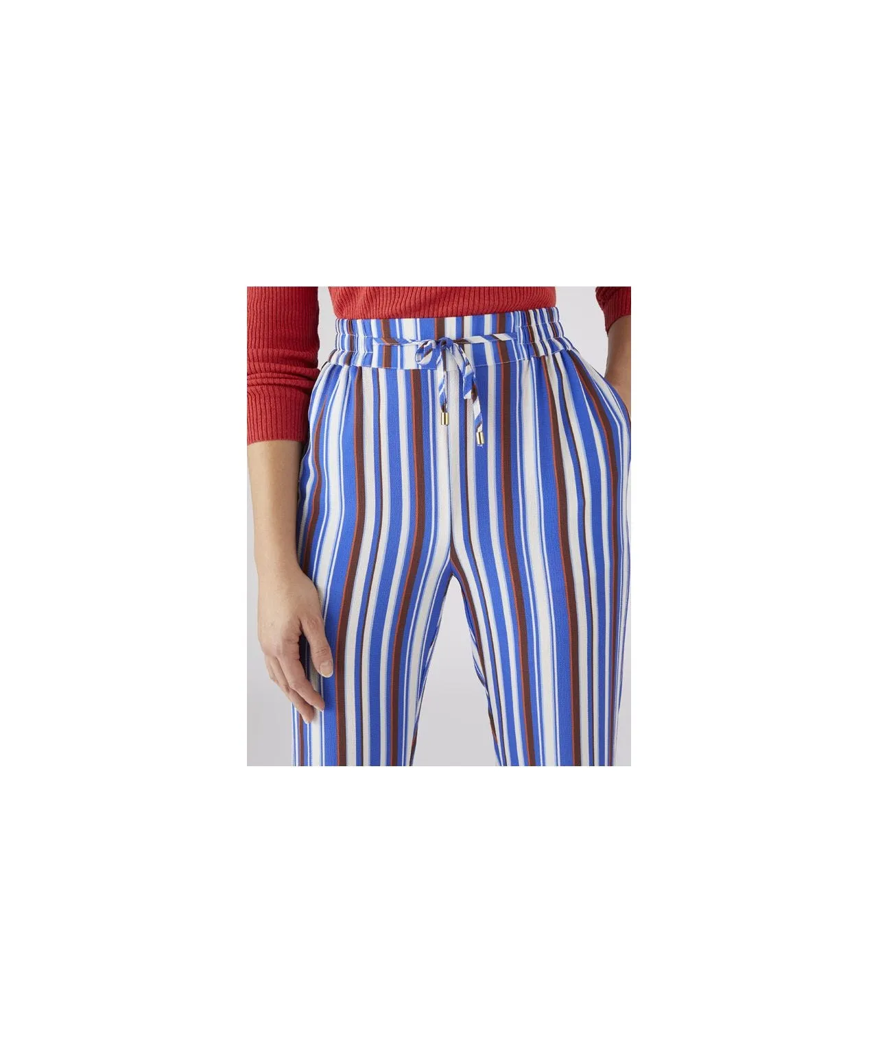 Stylish Straight Leg Stripe Trousers for Women