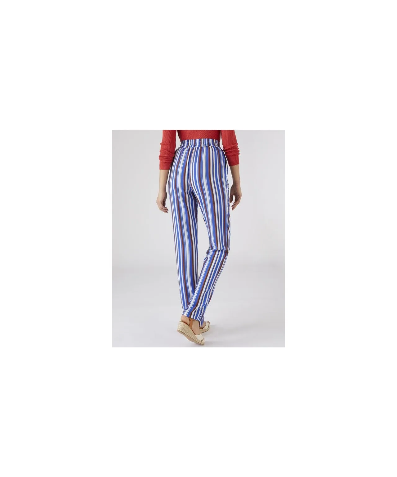 Stylish Straight Leg Stripe Trousers for Women