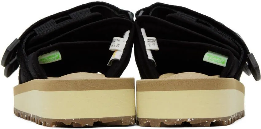 Suicoke Black Beige Moto-Cab-Eco Sandals