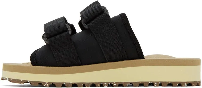 Suicoke Black Beige Moto-Cab-Eco Sandals