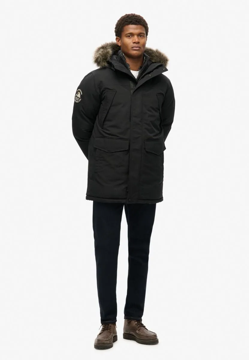 Superdry Jet Black Everest Faux Fur Parka Jacket