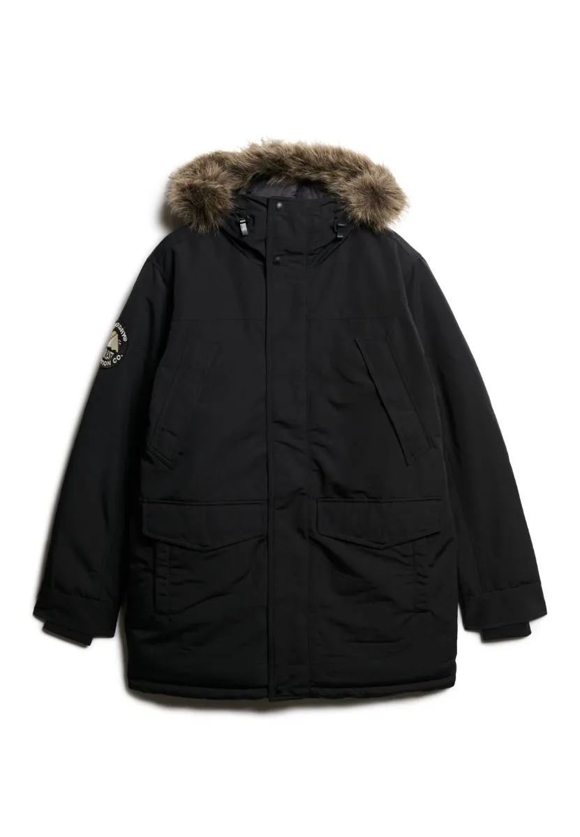 Superdry Jet Black Everest Faux Fur Parka Jacket