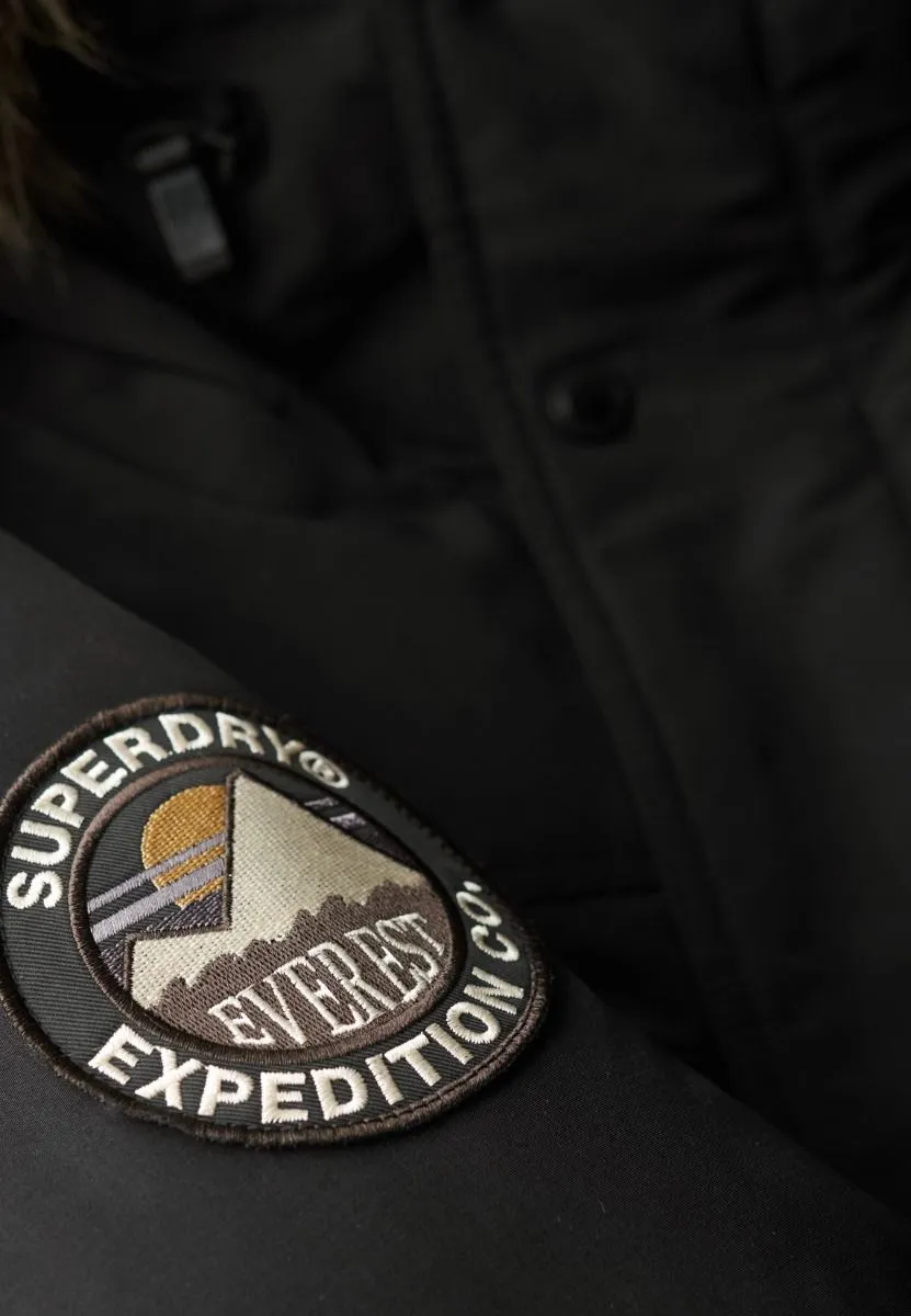 Superdry Jet Black Everest Faux Fur Parka Jacket