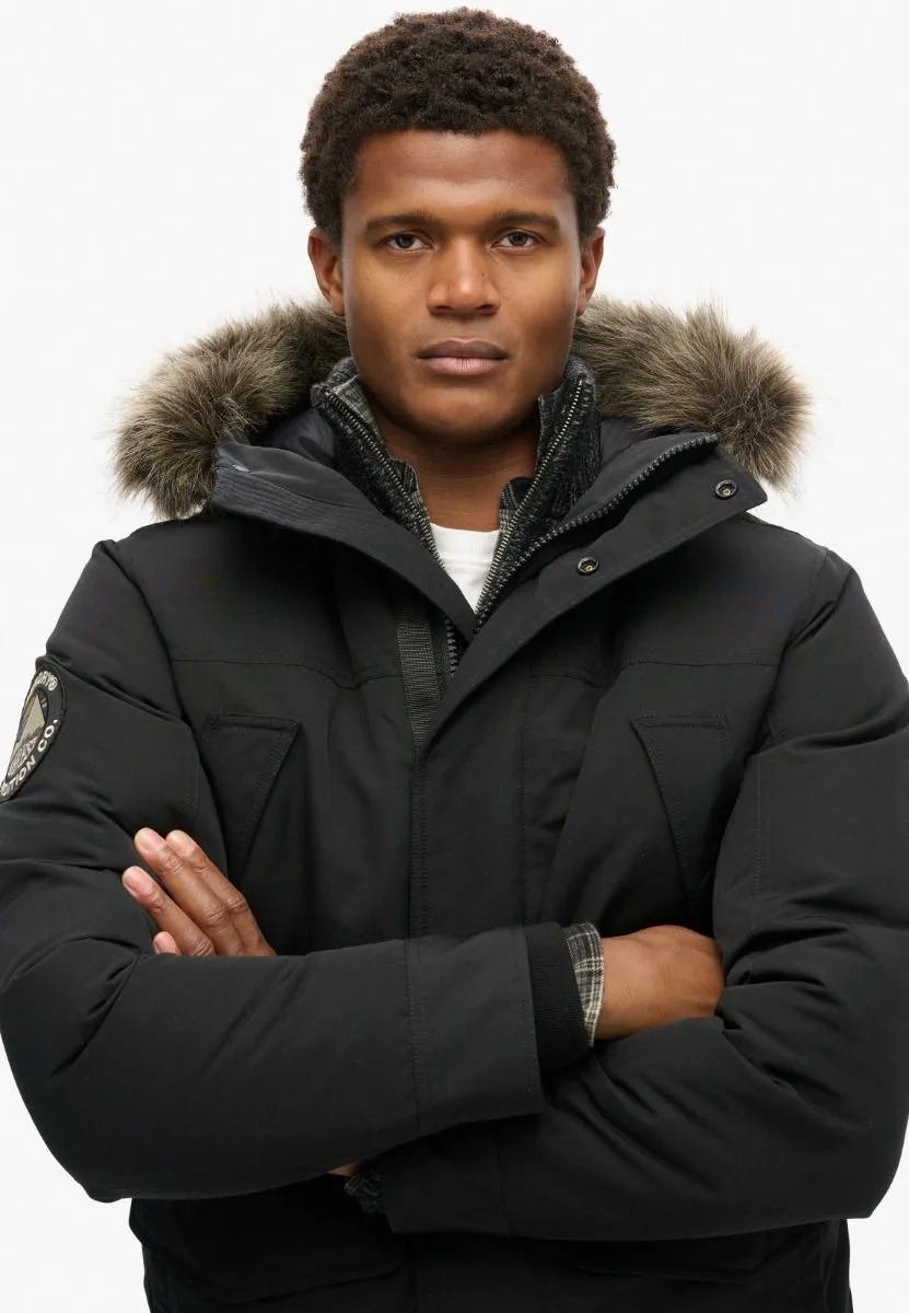 Superdry Jet Black Everest Faux Fur Parka Jacket